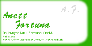 anett fortuna business card